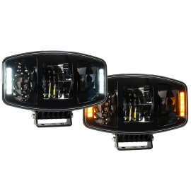 LED Fernscheinwerfer 100W oval mit weissem und orangem Positionslicht, 247x176, 12-24V
