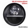 LED Hauptscheinwerfer 7 Zoll Nolden 2. Generation"Stealth Version" mit Infrarot 850nm und Positionslicht - schwarz-matt