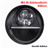 LED Hauptscheinwerfer 7 Zoll Nolden 2. Generation"Stealth Version" mit Infrarot 940nm und Positionslicht - schwarz-matt