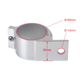 Rohrhalter Aluminium, 60-63mm für Scheinwerfer