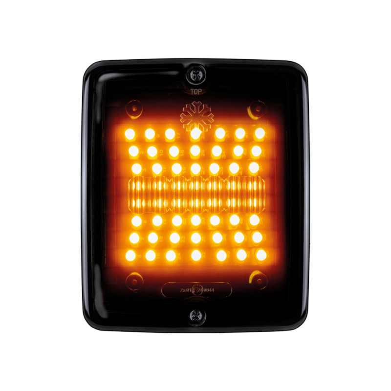 LED Blinkleuchte hinten 24V, 130x110, STRANDS Dark Knight IZE LED Square