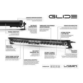 LAZER GLIDE ELITE Doppelfernlichtbalken E-geprüft mit Positionslicht, 12-24V, 5 Jahre Garantie