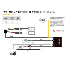 Kabelsatz für zwei lampen (4-poligem, Deutsch DT, 12V)
