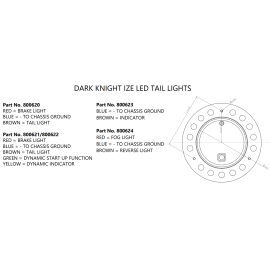 Strands Dark Knight IZE LED Rückleuchte links, 10-30V