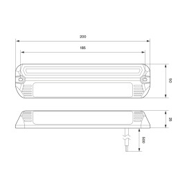 LED Aussenleuchte 200x50x25, 12-24V