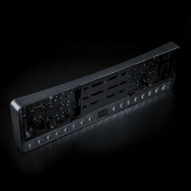 Kennzeichenhalterung  mit 2x LED Fernlicht Strands NUUK E-Line Duo black