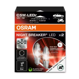 LED Soffitte Set (2Stk.) OSRAM Night Breaker LED C5W ECE, 36mm, 12V
