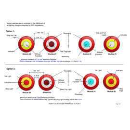 Nolden Helix LED Rückleuchte 112mm, Rücklicht, Bremslicht, Blinker im Lichtleiter