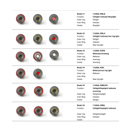 Nolden Helix LED Rückleuchte 112mm, Rücklicht, Bremslicht, Blinker im Lichtleiter