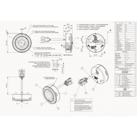 Nolden Helix LED Rückleuchte 112mm, Rücklicht, Bremslicht, Blinker im Lichtleiter