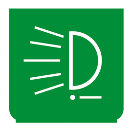 Symbol Hauptlicht grün, für Kippschalter