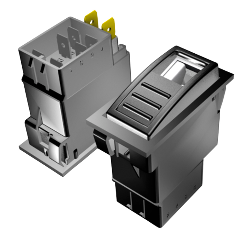 Schalter ohne Symboleinsatz, 44x22mm, Doppelkontakt