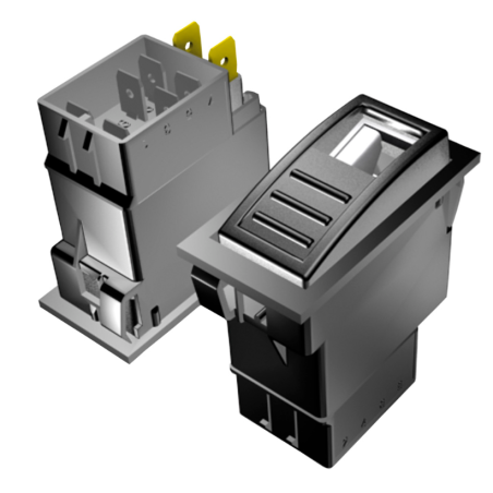 Schalter ohne Symboleinsatz, 44x22mm, Doppelkontakt
