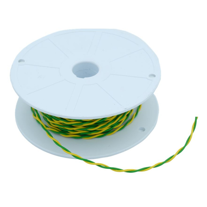 Kabel verdrillt 2 x 0.5 mm2 gelb / grün