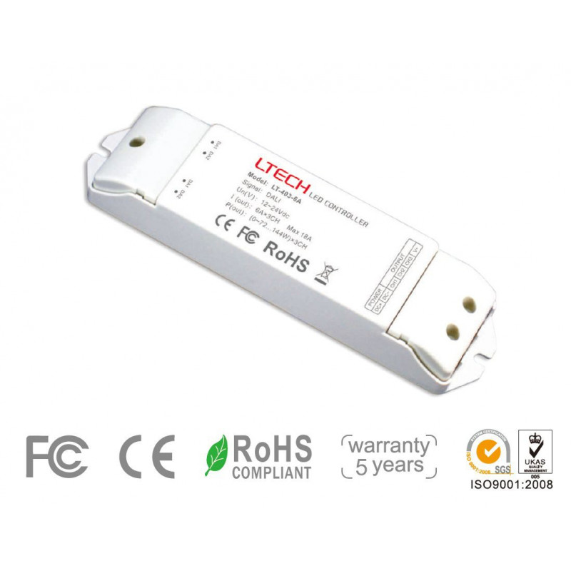 DALI LED Controller 12-24V, 3-Kanal 6A, LTECH