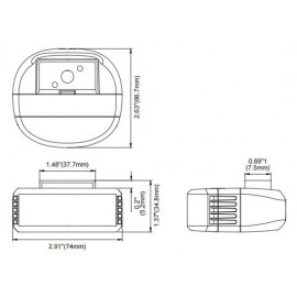 LED Frontblitzer für Rückspiegel Montage, blau 12-24V, ECE R65 (XA1, XB1), ECE R10
