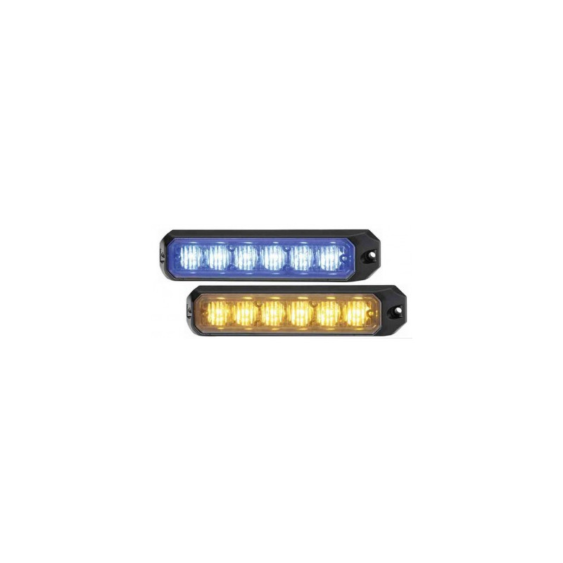 LED Frontblitzer gelb, 3 LED, Aufbaumontage, 12-24V