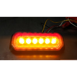 LED Frontblitzer gelb ECE-R65, mit integriertem Positionslichtring rot ECE-R7