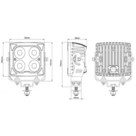 LED Arbeitsscheinwerfer 45W mit Scheibenheizung, 12-24V