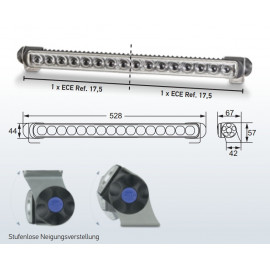 Hella Zusatzfernscheinwerfer LED Light Bar 470 Single Twin, E-geprüft als Doppelfernscheinwerfer