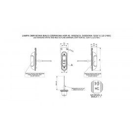LED Positionsleuchte pendelnd, rot-weiss, HORPOL, 12-24V
