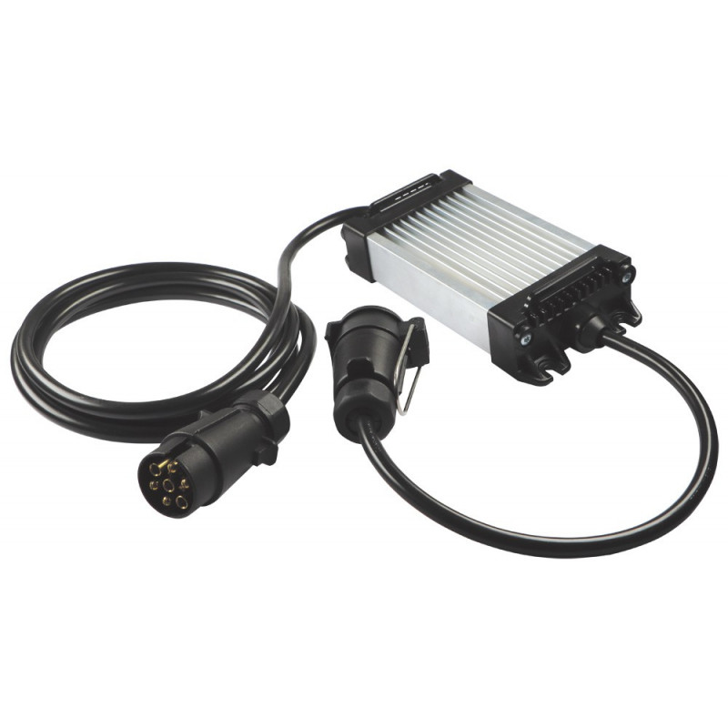 LED Kontrollbox für Anhänger, 12V, 7-pol Stecker und Dose