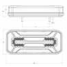 LED Schlussleuchte rechteckig WAS, 306x133x60, mit dynamischen Blinker