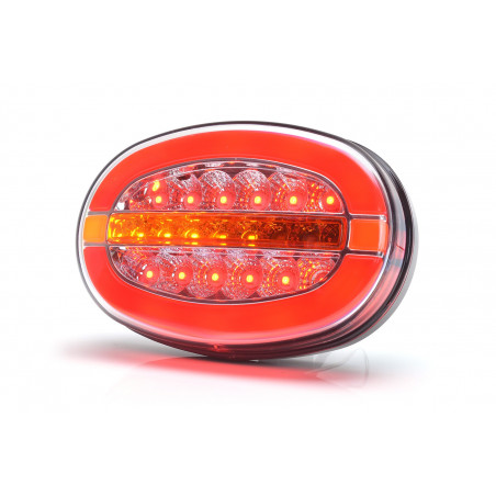 LED Rückleuchte oval mit dynamischem Blinker, 136x91x40