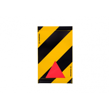 Warnsignal für Hebebühne 30x20, schwarz-gelb, mit Reflexecke