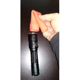 Leuchtkegel orange aufsteckbar zu LED Taschenlampe, hochflexibel