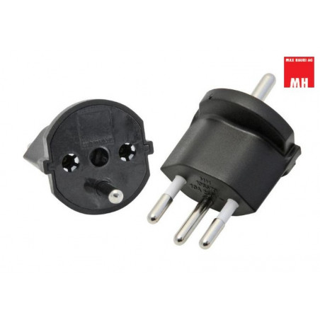 Max Hauri Fixadapter SchuKo Konturenstecker - T12 schwarz