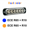 LED Frontblitzer dual color gelb/blau 12-24V, ECE R65 und R10