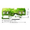 4-Leiter-Klemme Wago 2,5mm2 gelb/grün