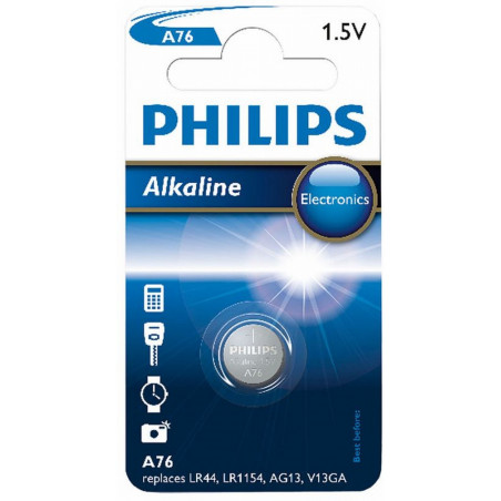 Philips Knopfzellen-Batterie A76 (LR44)