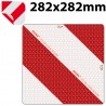 Markierungstafel 282x282, rot/weiss reflektierend beidseitig